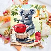 Cute Koala Beer die een diner koken