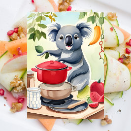 Cute Koala Beer die een diner koken Briefkaart