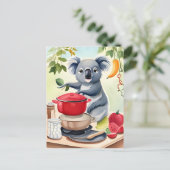 Cute Koala Beer die een diner koken Briefkaart (Staand voorkant)
