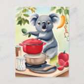 Cute Koala Beer die een diner koken Briefkaart (Voorkant)