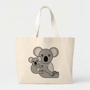 Cute Koala Beer en Baby Grote Tote Bag