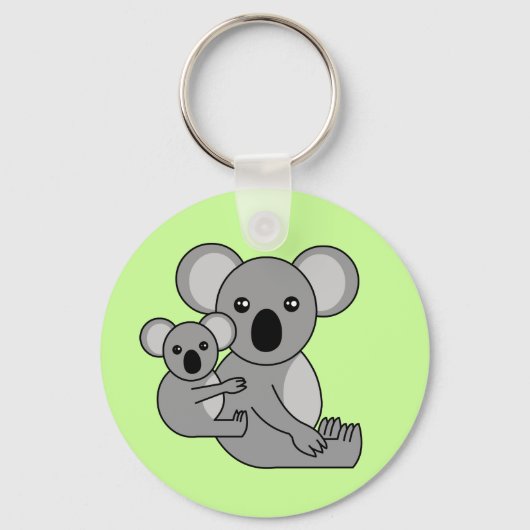Cute Koala Beer en Baby Sleutelhanger (Voorkant)
