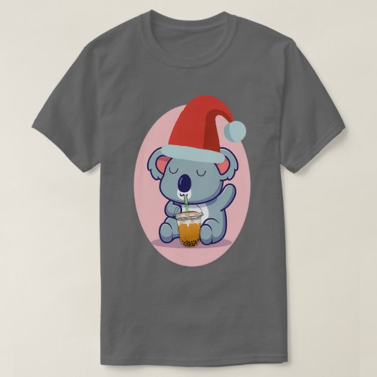 Cute Koala Beer en Bubble Tea 3 T-shirt (Design voorkant)