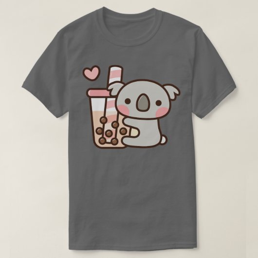 Cute Koala Beer en Bubble Tea T-shirt (Design voorkant)