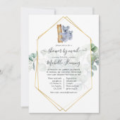 Cute Koala Beer Eucalyptus Baby shower per post Kaart (Voorkant)