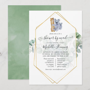 Cute Koala Beer Eucalyptus Babyshower per Post Kaart
