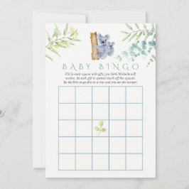 Cute Koala Beer Eucalyptus Leaves Baby Bingo
