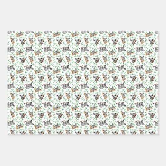 Cute Koala Beer Eucalyptus Leaves Baby Gift Inpakpapier Vel (Voorkant 2)