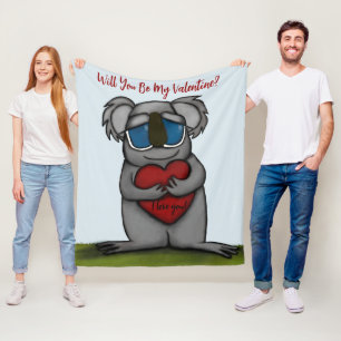 Cute Koala Beer Fleece Deken