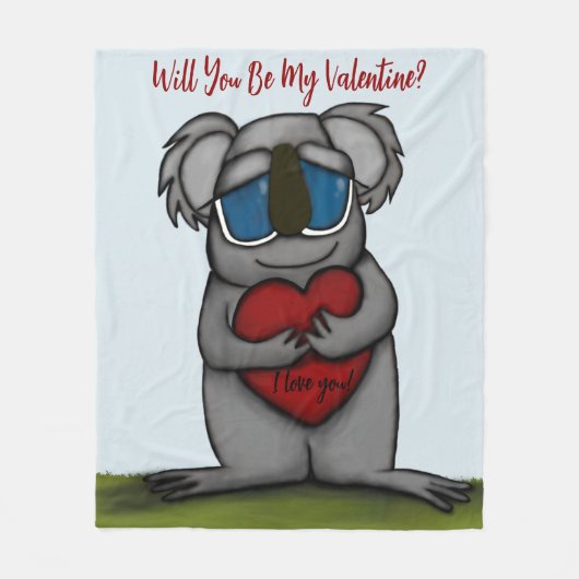 Cute Koala Beer Fleece Deken (Voorkant)