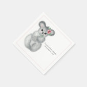 Cute Koala Beer Floral Modern Name Baby shower Servet (Hoek)