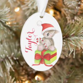Cute koala beer gepersonaliseerd cadeau label Kers Ornament