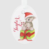 Cute koala beer gepersonaliseerd cadeau label Kers Ornament (voorkant)
