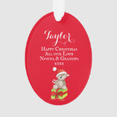 Cute koala beer gepersonaliseerd cadeau label Kers Ornament (achterkant)