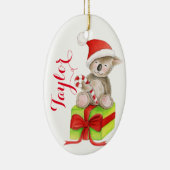 Cute koala beer gepersonaliseerde kerstversiering keramisch ornament (Rechts)