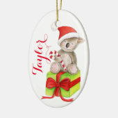 Cute koala beer gepersonaliseerde kerstversiering keramisch ornament (Links)