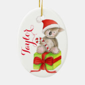 Cute koala beer gepersonaliseerde kerstversiering keramisch ornament (Achterkant)