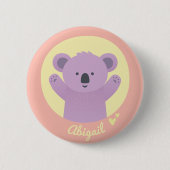 Cute Koala Beer Gepersonaliseerde Kinder Button (Voorkant)