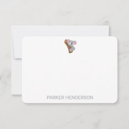 Cute Koala Beer Gepersonaliseerde Kinder Stationer Bedankkaart