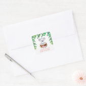Cute Koala Beer Girl Baby shower Vierkante Sticker (Envelop)