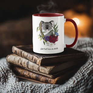 Cute Koala Beer Groene Australische Wilde Bloemen Mok