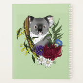 Cute Koala Beer Groene Australische Wilde Bloemen Planner (Achterkant)