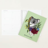 Cute Koala Beer Groene Australische Wilde Bloemen Planner (Display)