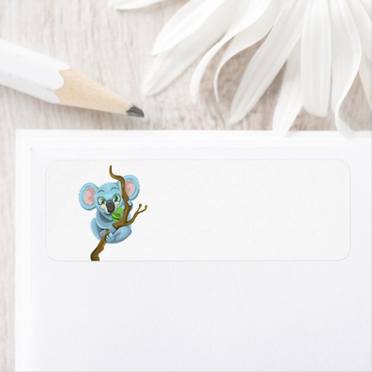 Cute koala Beer Hanging on Tree Branch Etiket (Insitu)