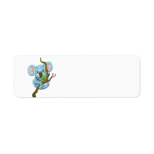 Cute koala Beer Hanging on Tree Branch Etiket (Voorkant)