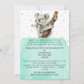 Cute Koala Beer Het is een Baby shower van een jon Kaart (Achterkant)