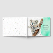 Cute Koala Beer Het is een Blauwgroen Baby shower. Gastenboek (Volledig)