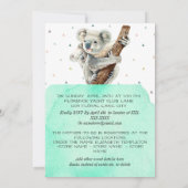 Cute Koala Beer Het is een Blauwgroen Baby shower. Kaart (Achterkant)