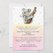Cute Koala Beer Het is een meisje roze Baby shower Kaart (Achterkant)