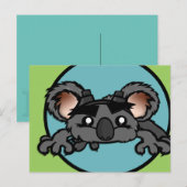 CUTE KOALA BEER HORIZONTAL BRIEFKAART (Voorkant / Achterkant)