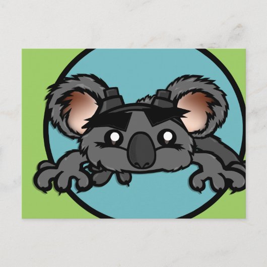 CUTE KOALA BEER HORIZONTAL BRIEFKAART (Voorkant)
