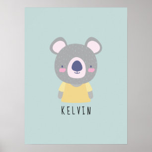 Cute Koala Beer Illustratie - Poster