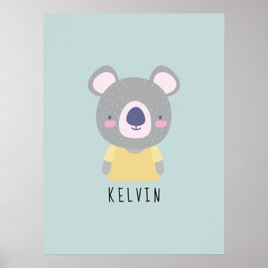 Cute Koala Beer Illustratie -  Poster (Voorkant)