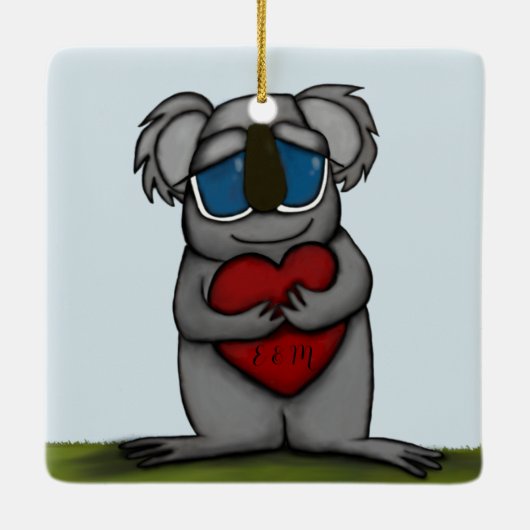 Cute Koala Beer Keramisch Ornament (Achterkant)