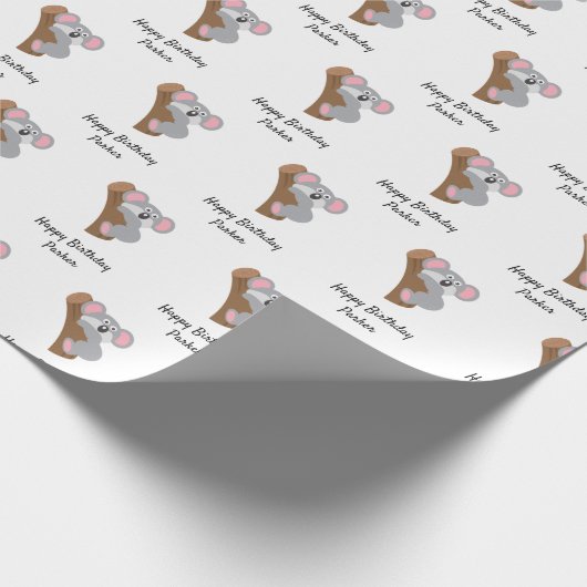 Cute Koala Beer Kinderen Birthday Gift Cadeaupapier (Hoek)