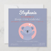 Cute Koala Beer Kinderen Birthday Party Kaart (Voorkant)