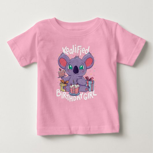 Cute Koala Beer Koalified Birthday Girl Pink (Voorkant)
