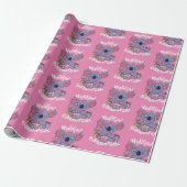 Cute Koala Beer Koalified Birthday Girl Pink Cadeaupapier (Uitgerold)