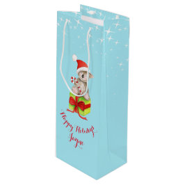 Cute koala beer kunst genaamd kerstblauwe cadeauta wijn cadeautas