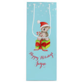 Cute koala beer kunst genaamd kerstblauwe cadeauta wijn cadeautas (Voorkant)