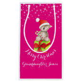 Cute koala beer kunst genaamd kersttasje roze cade klein cadeauzakje (Voorkant)