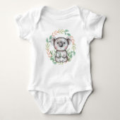 Cute Koala Beer Leaf Wreath Baby Bodysuit (Voorkant)