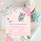 Cute Koala Beer, Leaves, Floral Baby shower Kaart