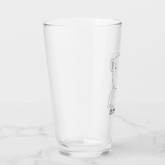 Cute Koala Beer Line Illustration Custom Name Glas (Rechts)
