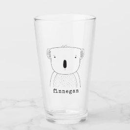 Cute Koala Beer Line Illustration Custom Name Glas