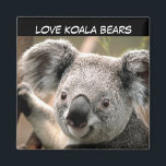 Cute Koala Beer Magneet<br><div class="desc">Koala beer Face-achtergrond</div>